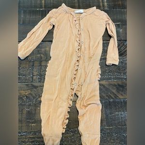 Light orange spearmint love footies 3-6 month
